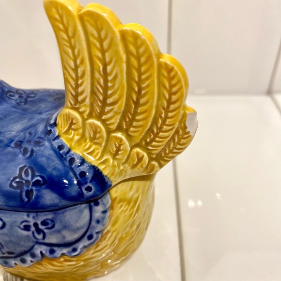 Vintage Otagiri Rooster Figurine Cookie Jar Bowl - Picture 3 of 13